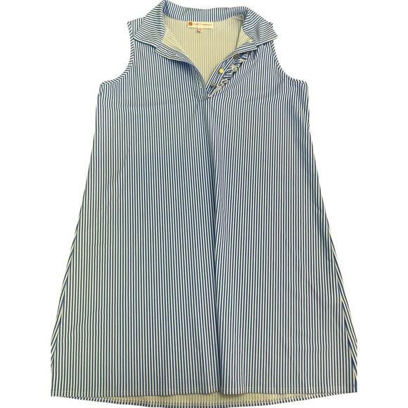 Jude Connally Carter Stripe Print Point Collar Short Sleeve Shirt Dress Size S - Picture 3 of 11